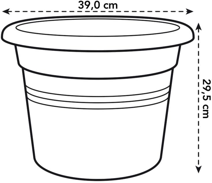 Elho Green Basics Cilinder 40 - Flowerpot - Living Black - Outdoor - Ø 39 x H 29.5 cm