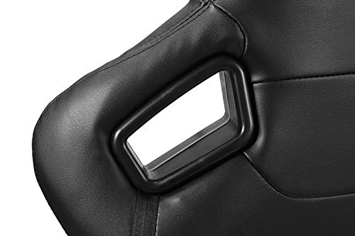 Modifystreet 1 Pair Universal Main Black Pvc Leather Reclinable Racing Bucket Seats #TOP4