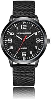 JOESON LEADERS Armbanduhr, 3ATM wasserdicht, Outdoor, sportlich elegante Unisex-Armbanduhren, Sportuhren, Quarz, mit Nylon-/Lederband, Schwarz
