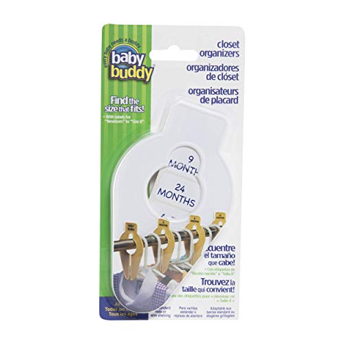 Baby Buddy Size-It Closet Organizers - Baby Clothes Closet Dividers â€“ Nursery Clothing Organization for Babies and Kids up to Size 8, White, 5 Count