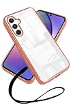 シズカウィル Galaxy A54 5G クリアケース SC-53D SCG21 ケース カバー サイドメッキ加工 クリア ケース ローズ×クリア 1個入り