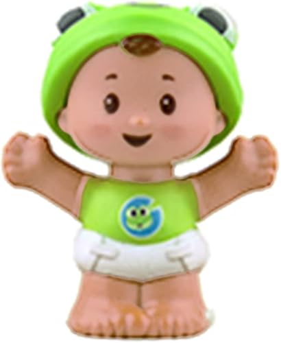 Figura de bebé de repuesto Bebé con camisa de rana y sombrero de rana para Fisher-Price Little People Bundle 'n Play Set - GKY42