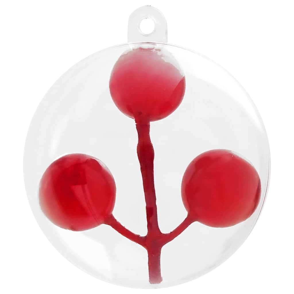 Weihnachtskugel-Set 25 Stück Transparent Ø 8 cm Kunststoff Weihnachtsbaumschmuck Christbaumschmuck Baumschmuck Anhänger Ornamente Weihnachtsdeko für Tannenbaum Schmücken Dekorieren