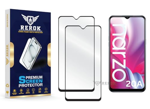 Image of Gorilla Tempered Glass Screen Protector Compatible with Realme Narzo 20A [Pack of 2] | Edge-to-Edge, Bubble-Free, Case Friendly, Easy Installation Kit