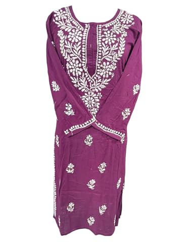 Image of Women Fashion Lucknowi Chikankari Pure Cotton Handwork Kurti for Women Girl