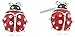 Girls' Petite Sterling Silver Red Epoxy Ladybug Stud Earrings