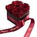 Produktbild Flowerbox Happy Birthday - Rosenbox mit Infinity Rosen haltbar 3 Jahre - Geburtstagsgeschenk für Frauen (Happy Birthday, Dunkelrot)
