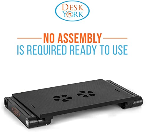 Desk York Portable Laptop Table For Couch, Computer Lap Desk, Laptop Holder For Bed And Sofa, Adjustable Laptop Desk W/ Cooling Fan, Gift For Wife, Husband, College Students #TOP2