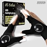 LED Flashlight Gloves , Gloves with Lights for Men Him Dad Boyfriend,Fingerless Flashlight Gloves for Camping Fishing Hunting Car Repairing,Cool Gifts for Men Birthday