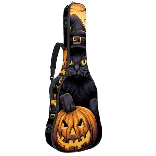 Étui guitare acoustique étanche en tissu Oxford avec éponge épaisse motif citrouille