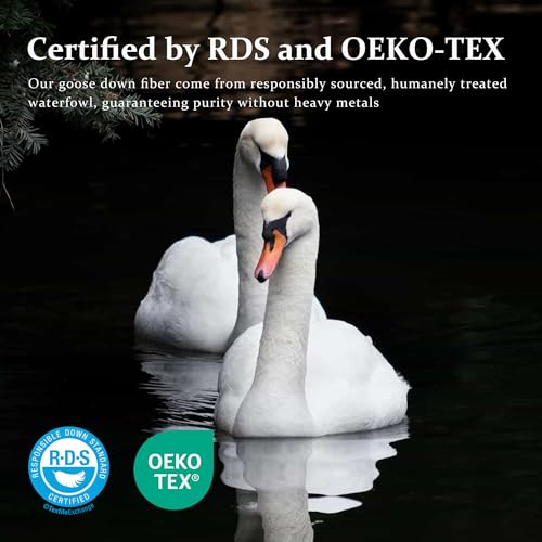 Goose Down Comforter Queen Size,Premium White Goose Down Duvet Insert - 800 Fill Power, Baffle Box Construction,All Season Hotel Luxury Bedding Comforters, 90"x90" by DOWNFORT - Image 6