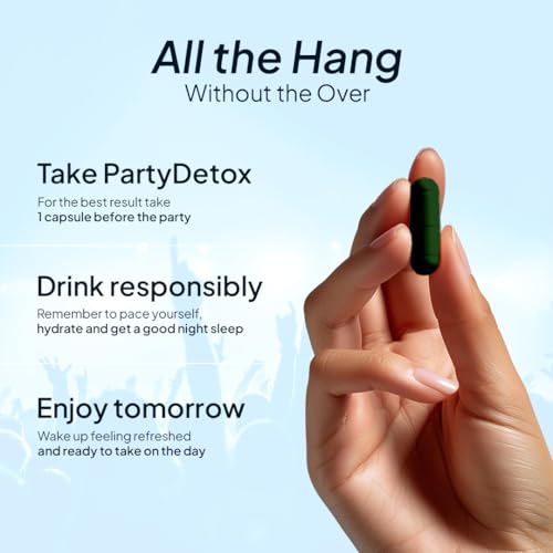 Image of Miduty Party Detox to Party Smart & Anti - Hangover For Better Morning & Night | Supports Liver | Safe, Effective & Clinically Tested by International Lab - 5 Capsules