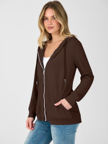Image of ANRABESS Women's Zip Up Hoodie Long Sleeve Hooded Sweatshirts Fall