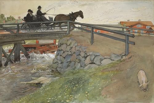 Pintura pared lienzo de il ponte di Carl Larsson para decoraciones del hogar 60x90cm