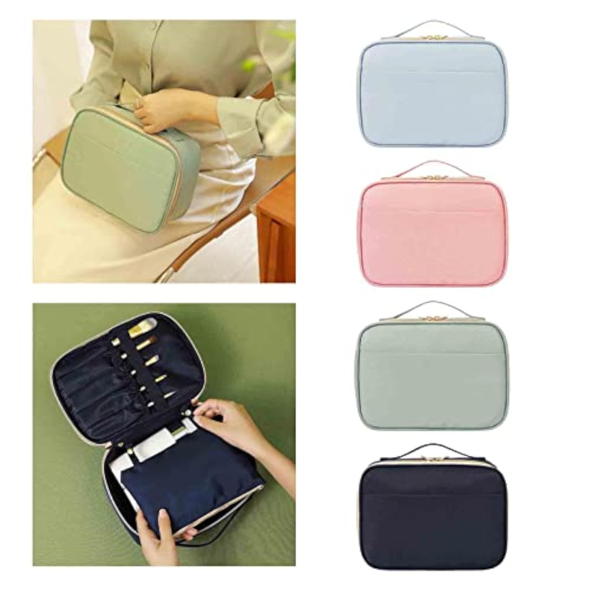 Waterproof Makeup Bag for Brushes, Green