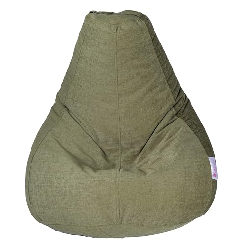 Image of Casa Copenhagen Premium Designer Fabric Bean Bag Chair, Filled with Beans | Capacity: Upto 7 Ft Height, 200 KG Weight | 4XL | Green