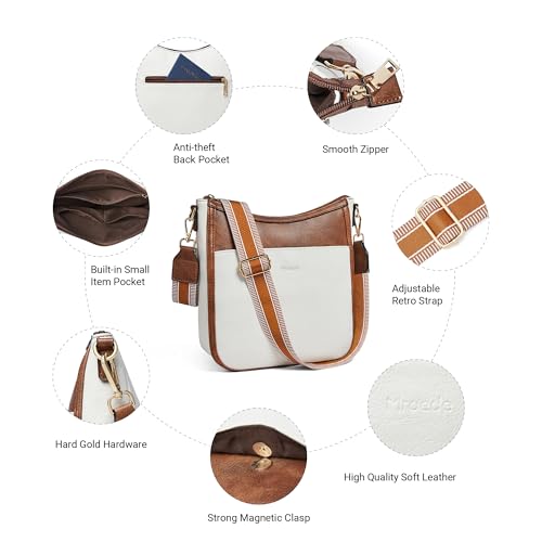Image of Leather Crossbody Purse for Women Crossbody Bag for Daily Travel | Trendy Vegan Leather Medium Crossbody Purse with Adjustable Strap Women's Hobo Shoulder Handbags for Work