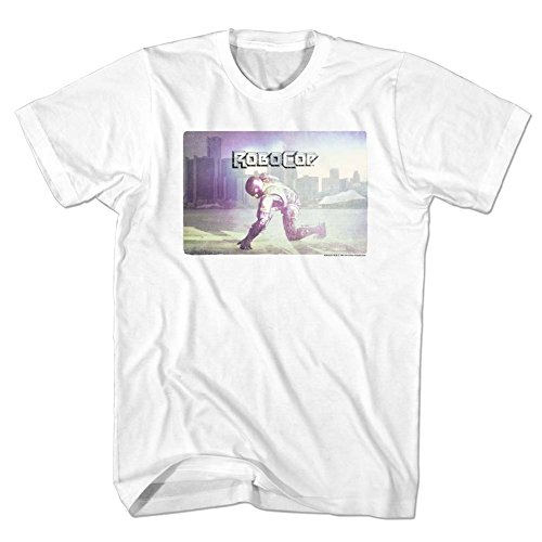 2Bhip Robocop Movie Crime Action Cyberpunk Skyline Adult T-Shirt Tee White