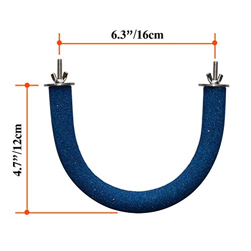 Rypet Parrot Perch Rough-surfaced - Quartz Sands Bird Cage Perches for Small Parakeets Cockatiels, Conures, Macaws… - Image 3