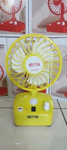Image of VIJAYA Table Fan, 3 Blade, 25W, 3 Speed Settings, Portable Fan Home, Office (Yellow)