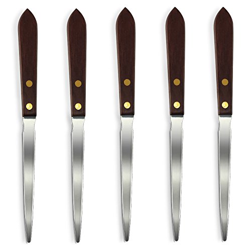 Fyess 5 PCS Rosewood Handle Letter Opener Wooden Handle Stainless Steel Blade