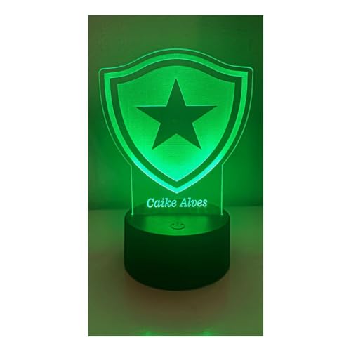 Luminária/Abajur de Led Botafogo com nome personalizado