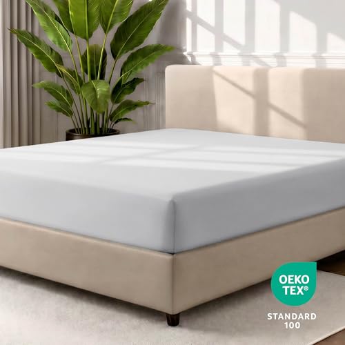 Bare Home Twin XL Fitted Sheet - 1800 Ultra-Soft (Twin XL, Cloud Grey) by Bare Home - Used condition - Image 4