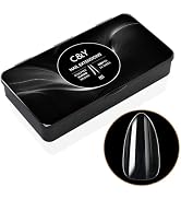 Cycullinyt 600PCS XXlong Almond Nail Tips, Pre-shaped Clear Fake Nails Tips with box - 14 Sizes F...