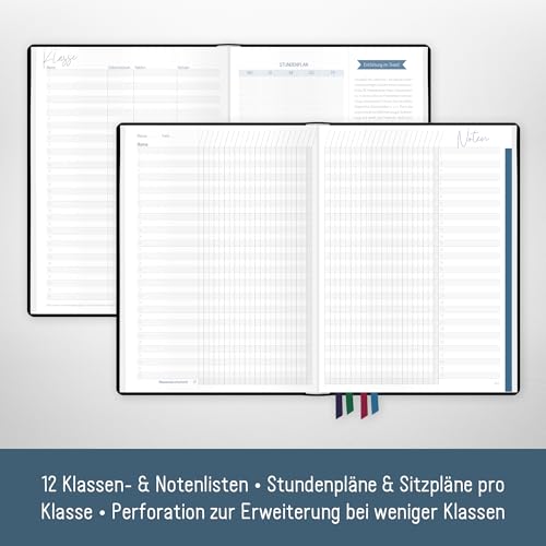 Häfft® Lehrer-Planer 2025/2026 A5 + Black Edition Hardcover Lehrerkalender/Schuljahresplaner mit 236 Seiten, Stickern und mehr - nachhaltig & klimafreundlich