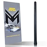 Mega Racer Bending Truck Antenna - 7.0 Inch AM/FM Compatible, Universal Fit for Trucks and Cars, Rubber Antenna with Anti-Theft Design and Car Wash Safe - Black