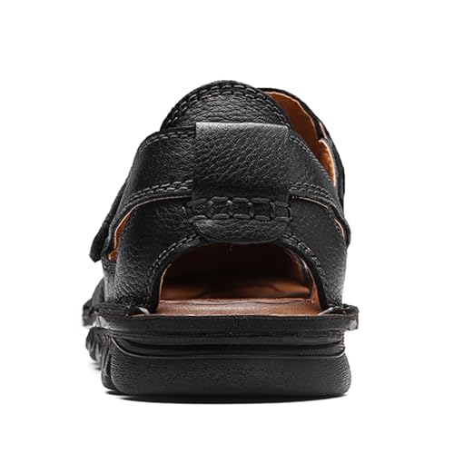 Mens Casual Outdoor Closed Toe Leather Sandals Fisherman Adjustable Anti-Slip Summer Shoes3