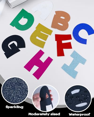 Image of 243 Pcs Glitter Bulletin Board Letters, Numbers and Punctuation 4 Inch | Cut Out Letters for Bulletin Board Decorations, Poster Board Letters Alphabet Cutouts for Classroom Wall Decor (Black)