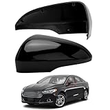 LOIYLLEN Driver Side Mirror Cover Replacement for Ford Fusion 2013 2014 2015 2016 2017 2018 2019 2020 2021 2022 - Left Side Mirror Covers, Rear View Mirror Cap Accessories With Lamp, Black
