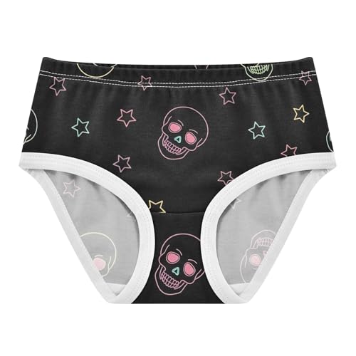 Colorful Neon Skulls Stars Black Toddlers Underwear Floral 2t Cotton Little Girl Panties Florals Briefs Undies Kids