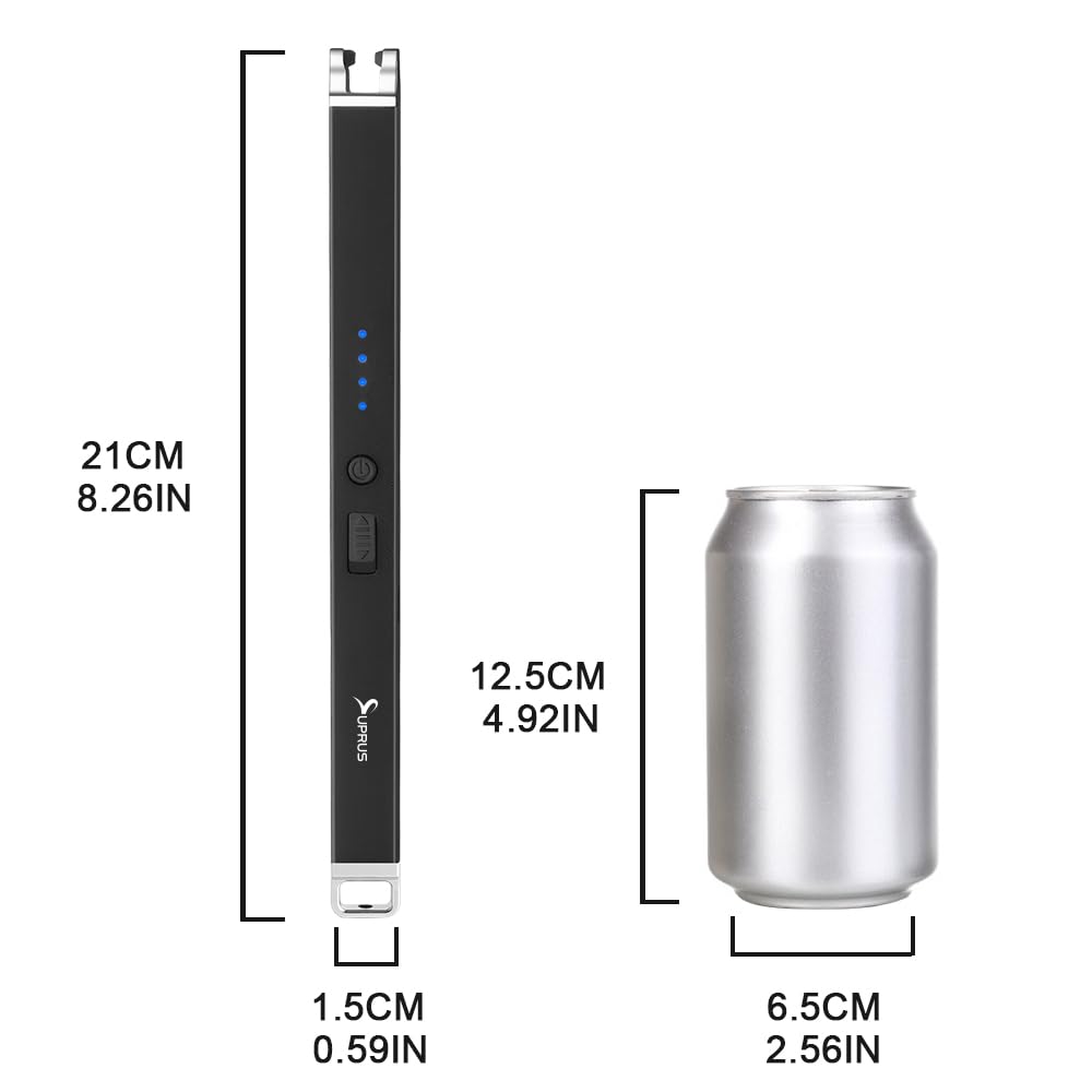 Encendedor eléctrico de arco a prueba de viento recargable sin llama USB encendedor con bloqueo de seguridad para el hogar cocina barbacoa vela 7