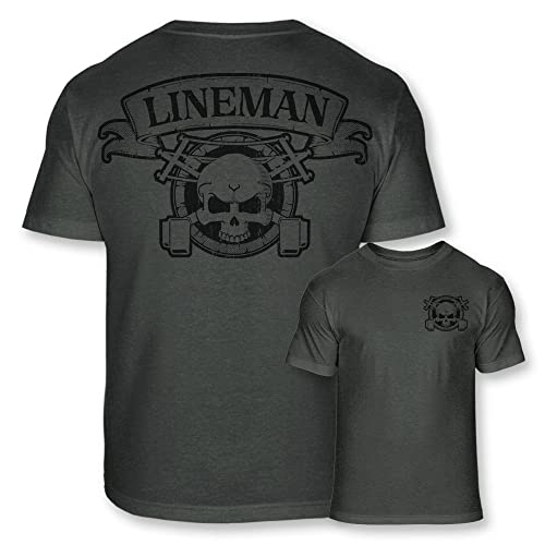 Lineman Skull Crossbones Soft Blend T-Shirt - Power Line Lineworker Badge Tee Shirt - A1013