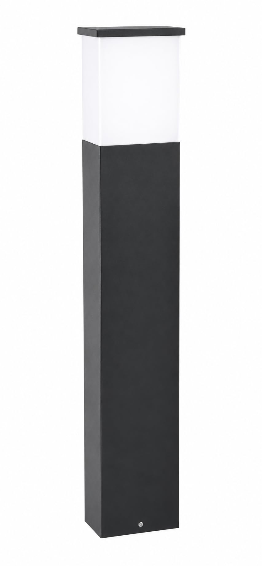 Outdoor Bollard Post Light, Square Dark Grey with White Diffuser | Garden Path Lighting, Modern Design, Weatherproof Body, Ground Mount Post, Opal White Shade-image-28
