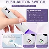 Mini UV Lamps for Gel Nails with LED Screen Handheld Small Nail Lamps Led Flashlight USB Rechargeable 180mAh 3W Flash Cure Nail Drye 20s 60s Timer Fast Drying for Women DIY at Home Travel Salo White - Image 4