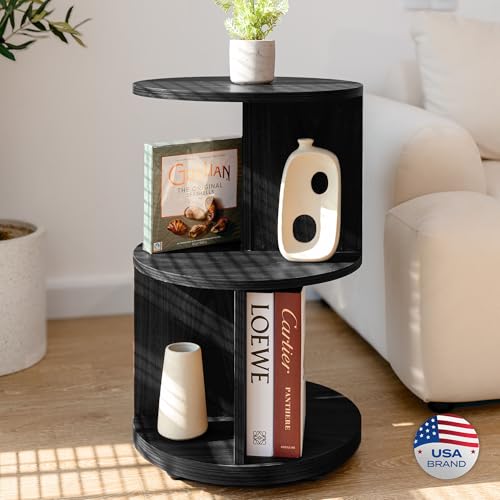 KAYMILY Round End Tables, Mid Century Modern 3 Tier Side