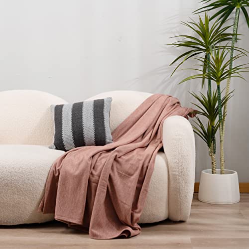 Putian Merino Wool Blend Blankets - Lightweight, Ultra-Soft, Warm Throw, 59"X 87", Great For Bed, Travel, Car, Camping, All Seasons Use, Red #TOP8
