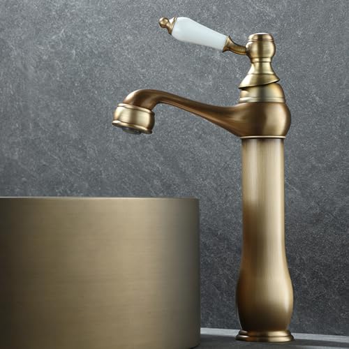 Robinet mitigeur de lavabo rétro en laiton antique haut de gamme