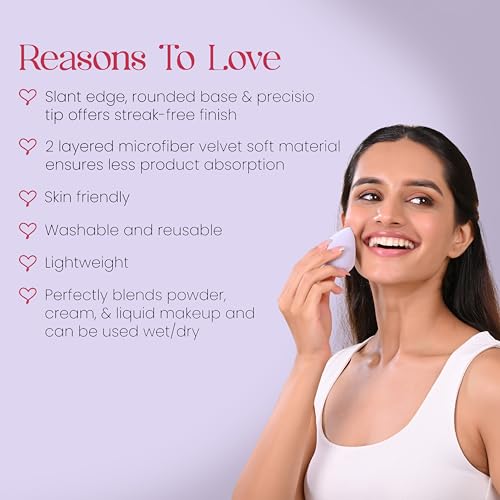 Image of Milagro Beauty Makeup Sponge Blender Non-latex, Soft, Satin Blending Puff for Foundation, Face Powder, Cream Wet & Dry Make Up (Grey)