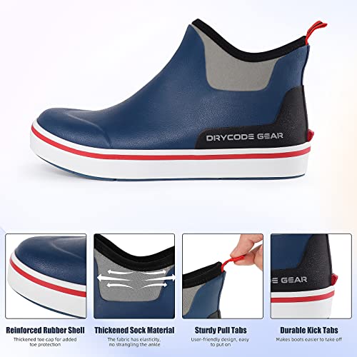 Drycode Rain Boots Men, Waterproof Fishing Deck Boots, Anti-Slip Ankle Rubber Boots, Outdoor Wide Calf Rain Shoes For Mens Boating, Womens Gardening, Size 5 #TOP4