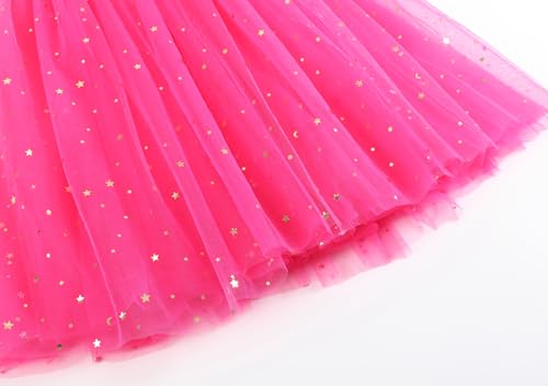 Image of GSVIBK Baby Girls Tutu Dress Sleeveless Toddler Cotton Tulle Skirt Princess Party Prom Dresses