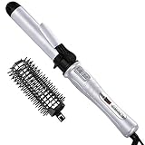 MaikcQ Rotating Curling Iron 1.25 Inches Dual Voltage Tourmaline Ceramic Hair Curler with Anti-Scald...