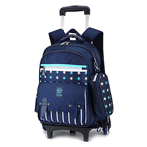 BOZEVON Trolley Mochila Escolar para Niños: de Seis Ruedas Impermeable para Primaria