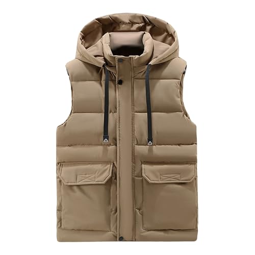 Gilet à capuche léger et isolé pour homme - Doudoune matelassée sans manches DGKaxiyaHM