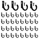 Zlierop 58 Pieces Key Hooks, Black Small Hooks for Hanging Hat, Jewelry, Steel Metal Hook, Kitchen Little Towel Hook with Black Screws for Farmhouse Retro Crafting Projects