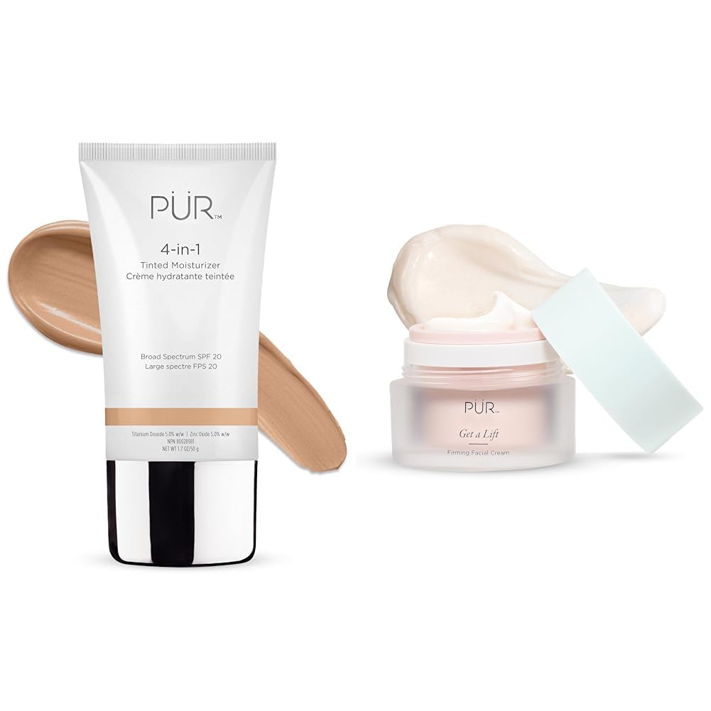 P R MINERALS 4-in-1 Tinted Moisturizer Firming Facial Cream Bundle Light