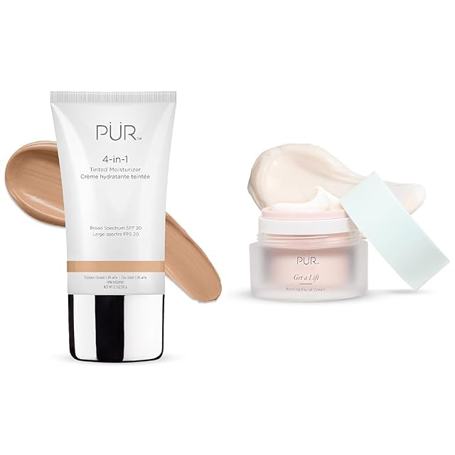 P R MINERALS 4-in-1 Tinted Moisturizer Firming Facial Cream Bundle Light